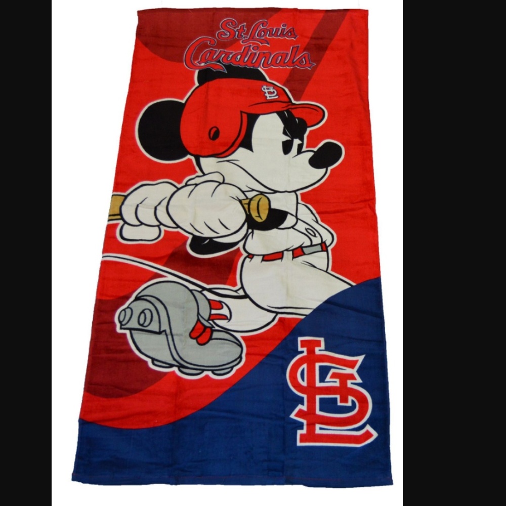 St. Louis Cardinals Mickey Mouse Beach Towel